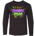 thumbnail image 3 of Inktastic I Love Mardi Gras Confetti Long Sleeve Youth T-Shirt, 3 of 5