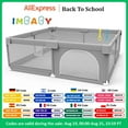 IMBABY Baby Playpens Light Gray Corralito for Baby Playground with Pull