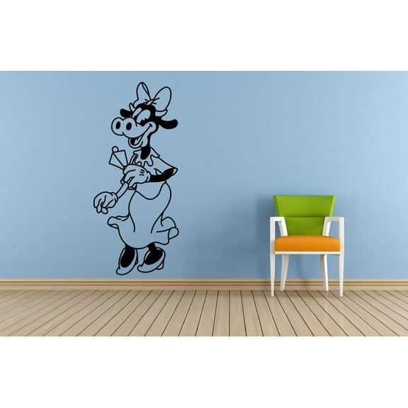 Cartoon Cartoon Character Clarabelle Cute Mouse Best Friend Clarabelle Cow Cute Cartoon Fun Boys/Girls Room Kids Bedroom Wall Home Decal Design Stickers Wall Art Vinyl Decoration Size (30x22 inch)