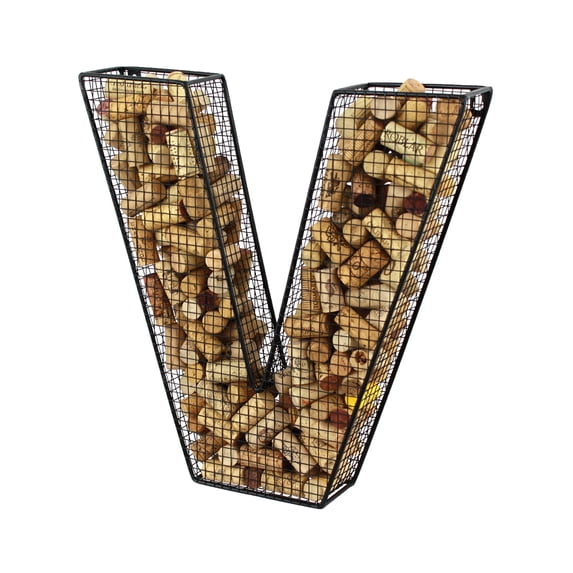 Oenophilia Wine Cork Letters Collector - Letter V ,16”