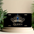 thumbnail image 6 of 1 Pcs 2D Flat License Plate Covers & Frames, QUEEN Crown For Decorative Front, Waterproof For Decoration Aluminum License Plate Covers & Frames Cover For Men Women, 12" X 6", 6 of 7