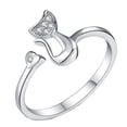 thumbnail image 3 of Fiudx Anillo de Circón, Elegante Anillo Abierto En Piedra y Corazón, Anillo de Pareja de Oro Blanco Rodiado, Regalo de Año Nuevo para Mujer, Joyería de Moda, Diseño Ligero., 3 of 7