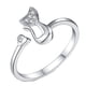 thumbnail image 3 of Fiudx Anillo de Circón, Elegante Anillo Abierto En Piedra y Corazón, Anillo de Pareja de Oro Blanco Rodiado, Regalo de Año Nuevo para Mujer, Joyería de Moda, Diseño Ligero., 3 of 7