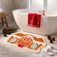 thumbnail image 3 of Christmas House Bath Rug, Soft Absorbent Non‑Slip Washable Bath Mat, Winter Holiday Indoor Home Bathroom Decor 1PC, 3 of 5