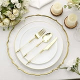 Efavormart 24 Pack | Gold / Clear Glittered European Plastic Utensil ...