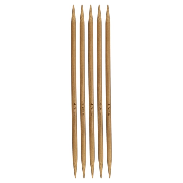 Uxcell 10Pcs Agujas de Tejer de Bambú de Punta Doble Tamaño US 7(4.5mm) Carbonizado 6 Pulgadas(15cm) Rectas para Proyectos de Manualidades Creativas de Tejido a Mano