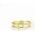 thumbnail image 3 of Double Cross Ring 18k Gold Plated Cubic Zirconia Simple Plain Stackable Statement Promise Rings Inspiration Christian Ring Faith Hope Love Cross Religious Ring Gift (Silver 8#), 3 of 5