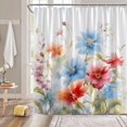 thumbnail image 1 of Cute Daisy Floral Shower Curtain - Durable Washable Fabric, 72x72 Inch, Perfect for Fresh and Inviting Bathrooms, Adds a Touch of Springtime Charm and Vibrancy, 1 of 4