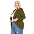 thumbnail image 3 of Women's Plus Size Solid Long Sleeve Waist Length Open Front Office Blazer Jacket, 3 of 7