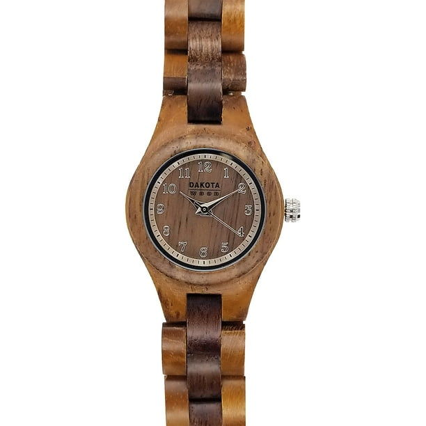 Dakota Watch Company Dakota Women's Petite Genuine Teak and Walnut Wood Watch