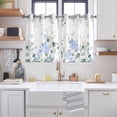 thumbnail image 2 of Eucalyptus Flower Kitchen Curtains Short 54 Inch Length, Sage Green Leaf Blue Floral Watercolor Grommet Top Bedroom Living Room Curtains, Light Filtering Cafe Curtain Drapes 2 Panels Set 84''x54'', 2 of 9