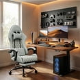 thumbnail image 3 of HLDIRECT Gaming Chair, Ergonomic Fabric Gamer Chair, Video Game Chair with Footrest and Massage Lumbar Cushion, Computer Office Chair, 3 of 9
