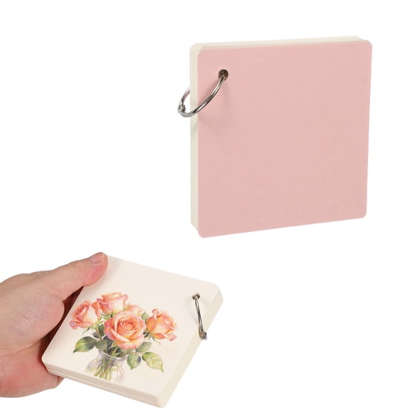 Uxcell Mini Watercolor Sketchbook, 3.94 x 3.94" 55 Sheets/110 Pages Portable Square Travel Watercolor Notebook 230GSM (107lb) Detachable Painting Sketch Book Art Sketchbook, Pink