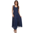 thumbnail image 5 of Sakkas Beverlee Embroidered Button Down Sleeveless Caftan Dress - Navy - S/M, 5 of 5