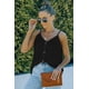 thumbnail image 3 of ABPHQTO Camiseta sin mangas negra con botones y tiras de espagueti para mujer, 3 of 5