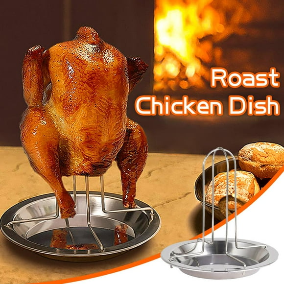 SDNall Chicken Holder Rack Grill Stand Roasting For BBQ Rib Non Stick Carbon Steel