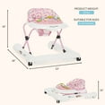 thumbnail image 4 of Dream On Me 2-in-1 Ava Baby Walker, Easy Convertible Baby Walker, Walk Behind, Height Adjustable Seat, Added Back Support, Detachable-Toy Slate, Spring Pink, 4 of 11