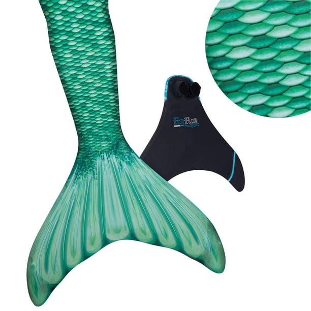 Fin Fun Mermaidens with Included Monofin - Swimmable Mermaid Tail -  Reinforced Water Game for Adults & Teens w/Sun Resistant Material - (Celtic  Green