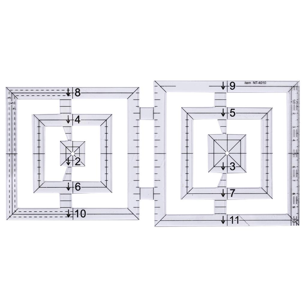 5pcs Acrylic Ruler made Quilt Templates Patch Ruler Tool