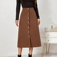 thumbnail image 2 of EDFBUYKRS Female Skirts Long Skirts for Women Summer Plus Size Women's Long Skirt Solid High Waist Skirt Corduroy Wrap Slim Fit Solid Skirt Autumn and Winter, 2 of 9