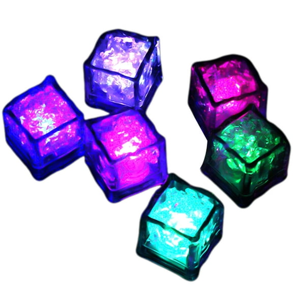 PatungKu Set of 12 Waterproof LED Ice Cube Tray for Party Drink Colorful Wine Decorations