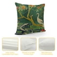 Creowell Lotus Floral Gardens Duck Chinoiserie Style Pillow Case Green