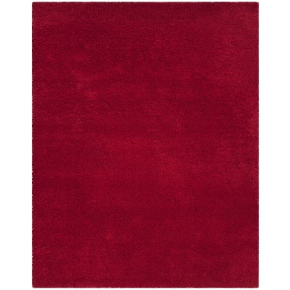 SAFAVIEH Laguna Neven Plush Solid Shag Area Rug, Red, 6'7" x 9'6"