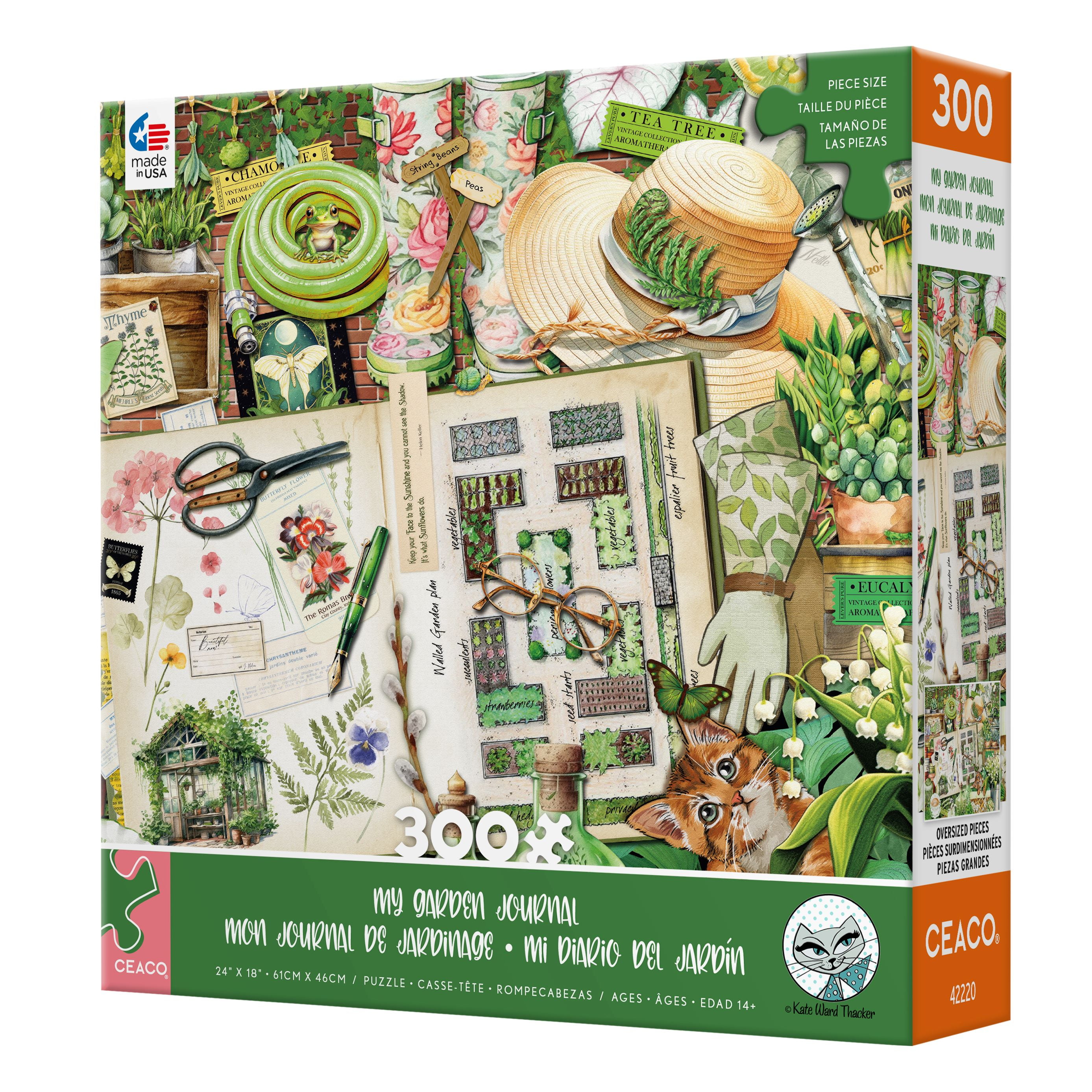 Ceaco 300 Piece My Garden Journal (Kate Ward Thacker) Interlocking Jigsaw Puzzle