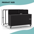 thumbnail image 2 of Pool Float Storage Organizer with Rolling Wheels, Outdoor Wicker Rattan Pool Caddy & Toy Storage Basket for Poolside, Patio & Deck, All-Weather PE Rattan Pool Caddy, 2 Open Compartments, Black, 2 of 6