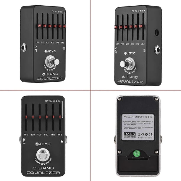 6 Band EQ Guitar Pedal Equalizer Effect Pedal for Electric Guitar Effect Pedal True Bypass DC 9V and Battery Supported 6.35mm Input/Output Interface