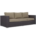 thumbnail image 5 of Modern Contemporary Urban Design Outdoor Patio Balcony Three PCS Sofa Set, Brown, Rattan, 5 of 7