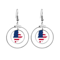 thumbnail image 1 of Maine Estados Unidos mapa estrellas rayas bandera forma Los pendientes cuelgan del aro de la joyería del círculo de la gota Unbranded M, 1 of 3