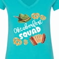 thumbnail image 4 of Inktastic Oktoberfest Squad Hat, Accordion, Pretzels Women's V-Neck T-Shirt, 4 of 5