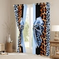 thumbnail image 3 of Erosebridal Jungle Leopard Printed Curtains Pack of 2 (42x84 Each),Blue Cheetah Pattern Bowknot Curtains Blackout For Kids, 3 of 7