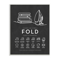 Stupell Industries Laundry Diagram Symbols Chart Ironing Folding Guide Graphic Art Unframed Art Print Wall Art, Design by Lettered and Lined