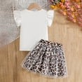 thumbnail image 6 of Staki Spring Outfits for Girls Kid Girl Outfits Clothes Ribbed Sleeveless Ruffle Top And Bow Skirt 2 Pieces Casual Set for Girls 9M 12M 18M Khaki,12-18 Months, 6 of 6