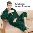 thumbnail image 5 of Enwphrey Men's Robe - Long Fleece Bathrobe with Belt, Soft Plush Fluffy, Warm & Cozy Robes for Men (Forest Green,2XL-3XL), 5 of 6
