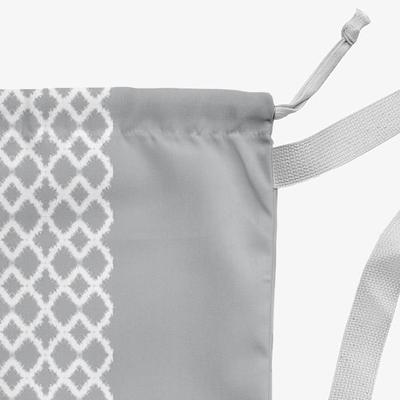 Simply Daisy Geometric 18 x 29 in Grey Laundry Bag