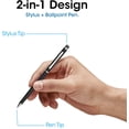 thumbnail image 5 of Universal Hybrid Twist 2-in-1 Stylus for Smartphones, Tablets and Other Touchscreen Devices | Works for School, Online Class, Business, Work (2 Pack, Black / Brushed Aluminum), 5 of 7
