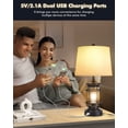 thumbnail image 3 of AKASUKI 22'' Modern Farmhouse Table Lamps Set Of 2 with USB Port(4 Bulbs Included), 3 of 11