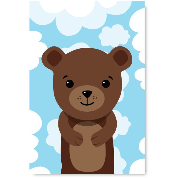 Download Awkward Styles Bear And Clouds Unframed Poster Artwork Animals Lovers Decor Bear Poster Artwork Bear Lovers