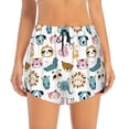 thumbnail image 4 of Lsque Cartoon Animals Printed Women's Running Shorts with Liner Pockets,Elastic Quick Dry Workout Athletic Gym Yoga Shorts,Womens High Waist Shorts-Small, 4 of 9