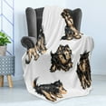 thumbnail image 4 of Yorkie Soft Flannel Fleece Throw Blanket, Hand Drawn Yorkies Realistic Yorkshire Terrier Images Dog Love Cartoon, Cozy Plush for Indoor and Outdoor Use, 70" x 90", Pale Coffee Black, by Ambesonne, 4 of 5