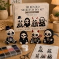 thumbnail image 5 of 4 Pack 3D Beaded Skeleton DIY Kit, Halloween Beading Craft Set with Step-by-Step Instructions, Spooky Skeleton Making Kit for Adults Kids, Tiered Tray Decor Halloween Party Home Holiday Gifts, 5 of 8