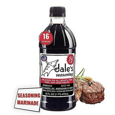 Original Steak Seasoning By Dale's, Gluten Free, No Cholesterol | Delicious on All Meats, Fish, and Vegetables | 16 oz Bottle | No Long Marinating, Savory Blend of Exotic Spices!