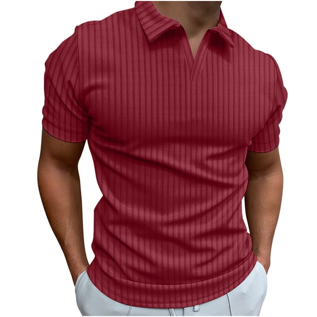 EGNMCR T-Shirts pour Hommes Décontractés Unis Chandail à Rayures Haute Élasticité Manches Courtes Cadeaux pour Hommes