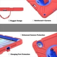 thumbnail image 4 of Case for iPad Mini 7 Case A17 Pro, for iPad Mini 7th/6th Generation Case, Heavy Duty Military Grade Shockproof Rugged Protective Cover with Built-in Stand/Pencil Holder Shoulder Strap, Red Blue, 4 of 12