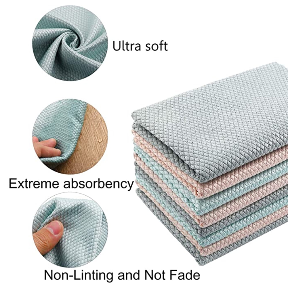 Kepooman 12Pack Microfiber Cleaning Cloths, All-Purpose Softer Highly Absorbent, Lint Free - Streak Free Wash Cloth for House, Kitchen, Car, Window, Gifts, Multicolor