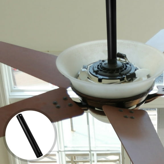Milisten Ceiling Fan Extension Rod Black Metal Thickened Design for Quick Installation and Durability
