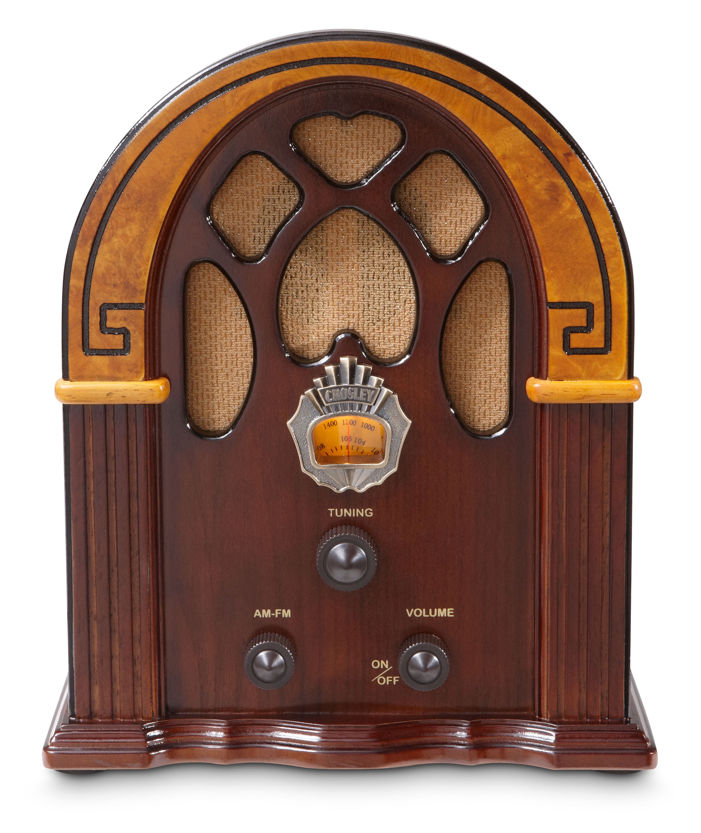 Walnut Crosley CR31D Companion Retro Am//FM Tabletop Radio with Bluetooth Receiver